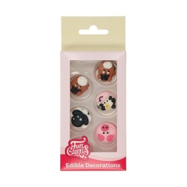 FunCakes Bauernhof Tiere Zuckerdekor 12 Stück | Tortendeko