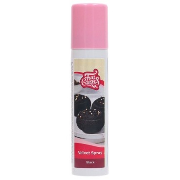 FunCakes Velvet Spray Black 100ml | Samteffekt