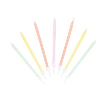 Talking Tables Pastel Birthday Candles 10cm, 16 Pieces