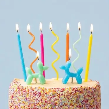 Talking Tables Balloon Dog Birthday Candles, 9 Pack