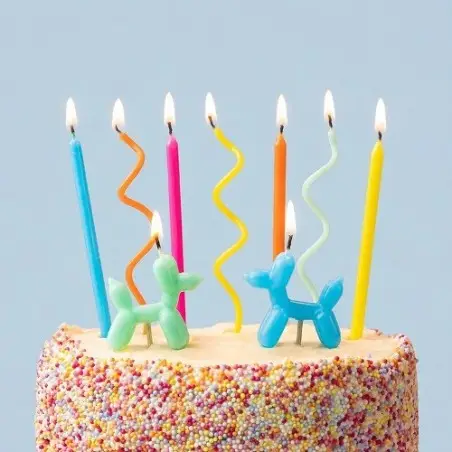 Talking Tables Balloon Dog Birthday Candles, 9 Pack