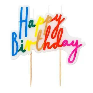 Talking Tables Happy Birthday Kerze Rainbow 10cm
