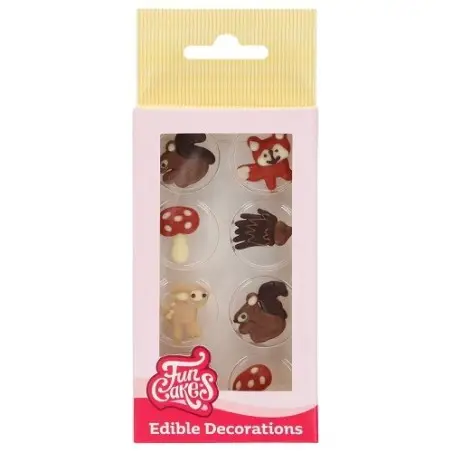 FunCakes Schokoladendekoration Herbsttiere, 8 Stück