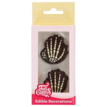 FunCakes Chocolate Decorations Skeleton Hands Pack of 6