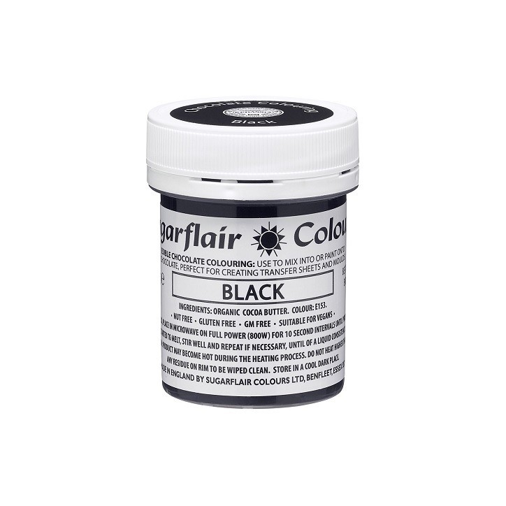 Sugarflair Kakaobutterfarbe Schwarz 35g für Schokolade