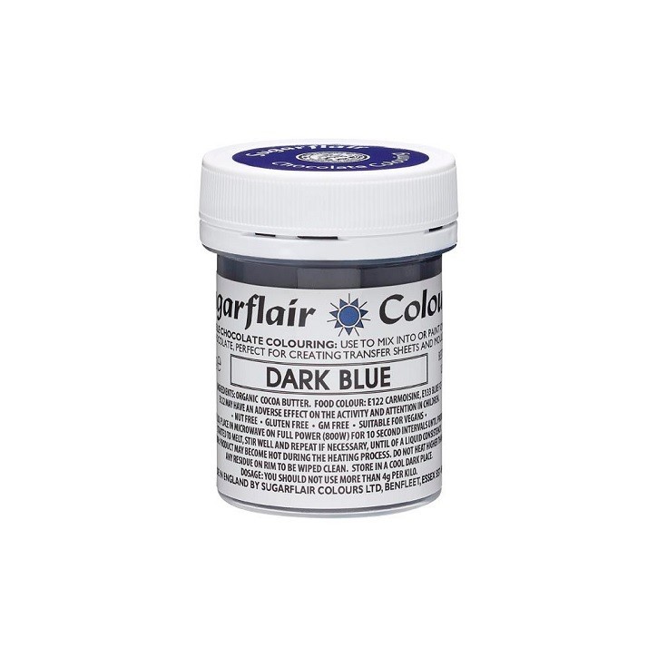 Sugarflair Kakaobutterfarbe Dunkelblau 35g für Pralinen