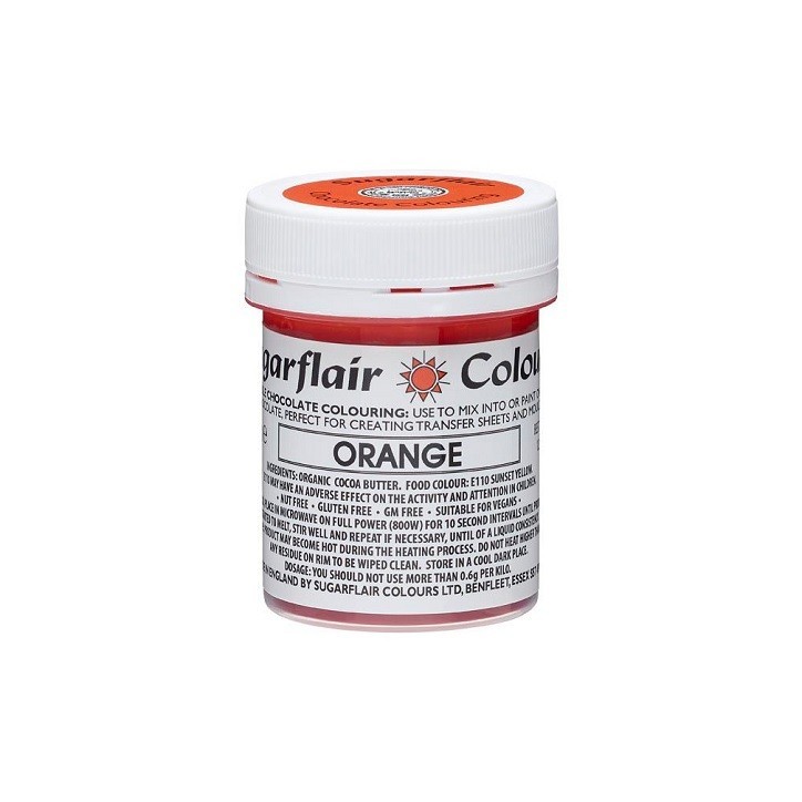 Sugarflair Kakaobutterfarbe Orange 35g für Pralinen