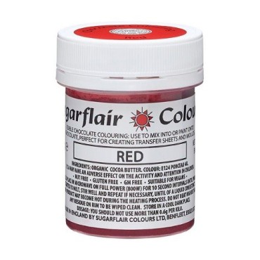 Sugarflair Cocoa Butter Colour Red, 35g