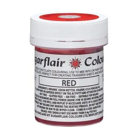Sugarflair Cocoa Butter Colour Red 35g for Pralines