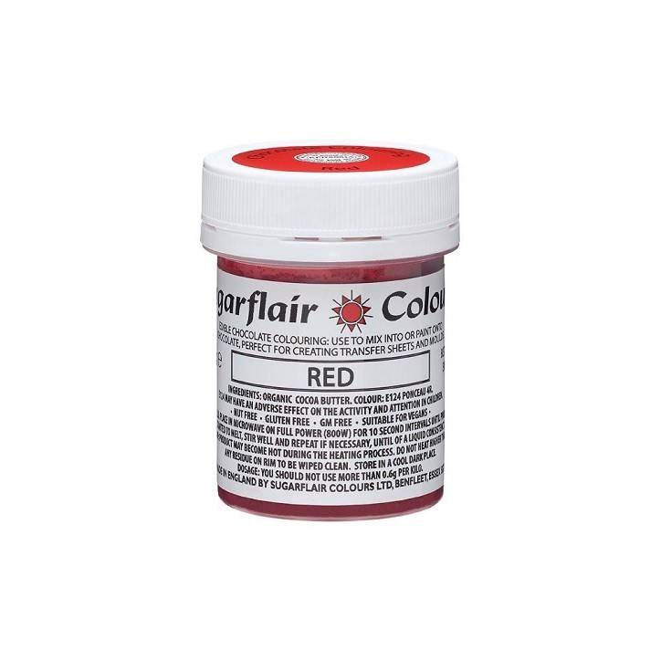 Sugarflair Kakaobutterfarbe Rot 35g für Pralinen