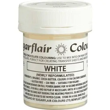 Sugarflair Kakaobutterfarbe Weiss 35g für Pralinen