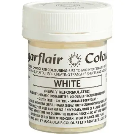 Sugarflair Cocoa Butter Colour White 35g for Pralines