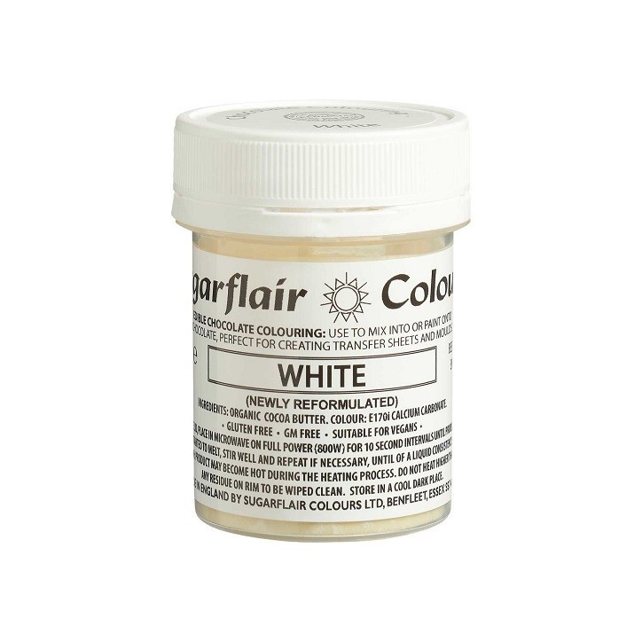 Sugarflair Kakaobutterfarbe Weiss 35g für Pralinen