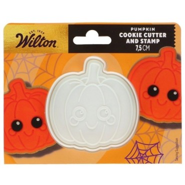 Wilton Pumpkin Cookie Cutter with Stamp 7.5cm