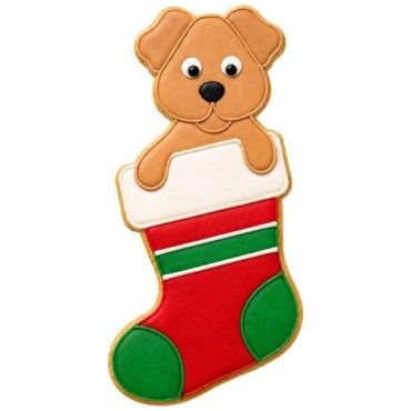 Birkmann Dog in Christmas Stocking Cookie Cutter 7cm