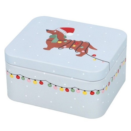 Birkmann Xmas Dachshund Gift Tin 10x12x6cm