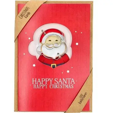 Birkmann Weihnachtskarte mit Happy Santa Ausstechform