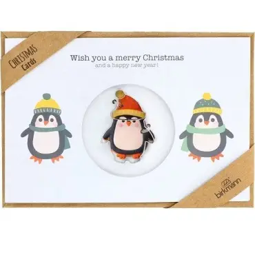 Birkmann Weihnachtskarte mit Pinguin Ausstechform