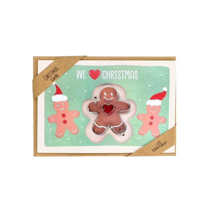 Birkmann Weihnachtskarte mit Lebkuchenmann Ausstecher