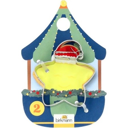 Birkmann Star with Santa Hat Cookie Cutter 4.5x5cm