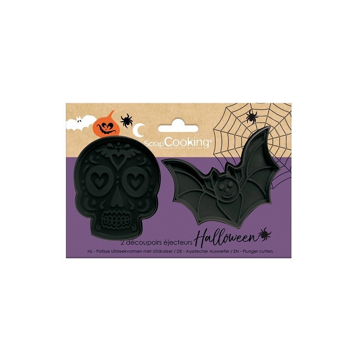 ScrapCooking Bat & Skull Cookie Cutter Set | Halloween