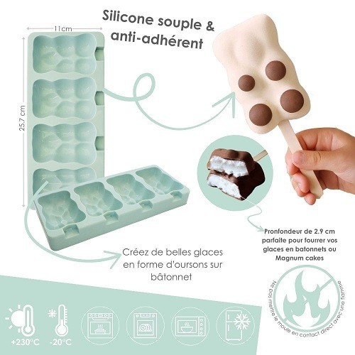 ScrapCooking Teddy Bear Ice Cream Silicone Mould