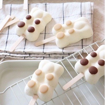 ScrapCooking Teddy Bear Ice Cream Silicone Mould for 4