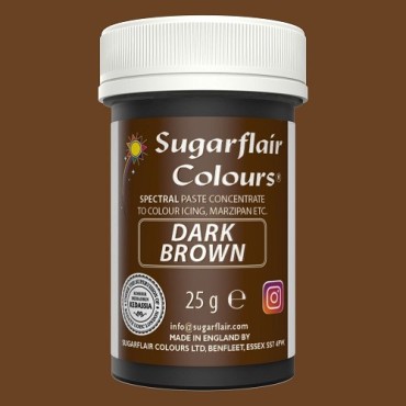 Sugarflair Dark Brown Paste Colour 25g