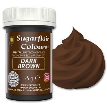 Sugarflair Dark Brown Paste Colour 25g