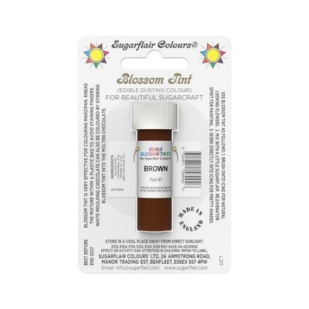 Sugarflair Blossom Tint Brown – 7 ml essbares Farbpulver für Fondant & Blütenpaste