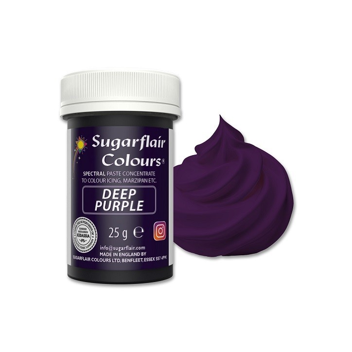 Sugarflair Deep Purple Paste Colour 25g - Cake Design Food Colouring Sugarflair Deep Purple Paste Colour 25g - Cake Design Food Colouring