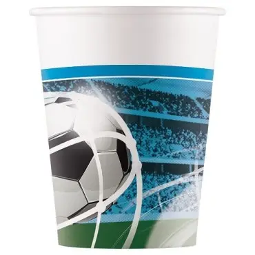 Procos Fussball Party Pappbecher 200ml, 8 Stück