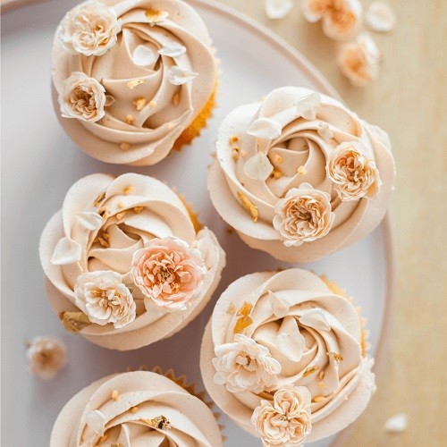 LIOFLOR Edible Mini White Roses, 2g