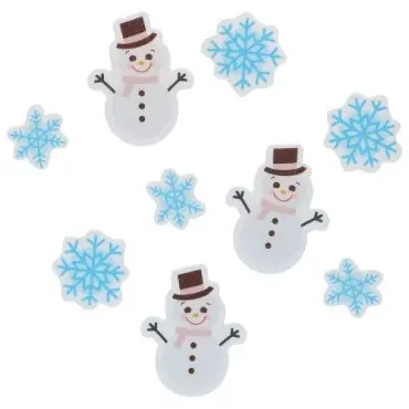 Wilton Esspapier Schneemann & Schneeflocken, 9 Stück