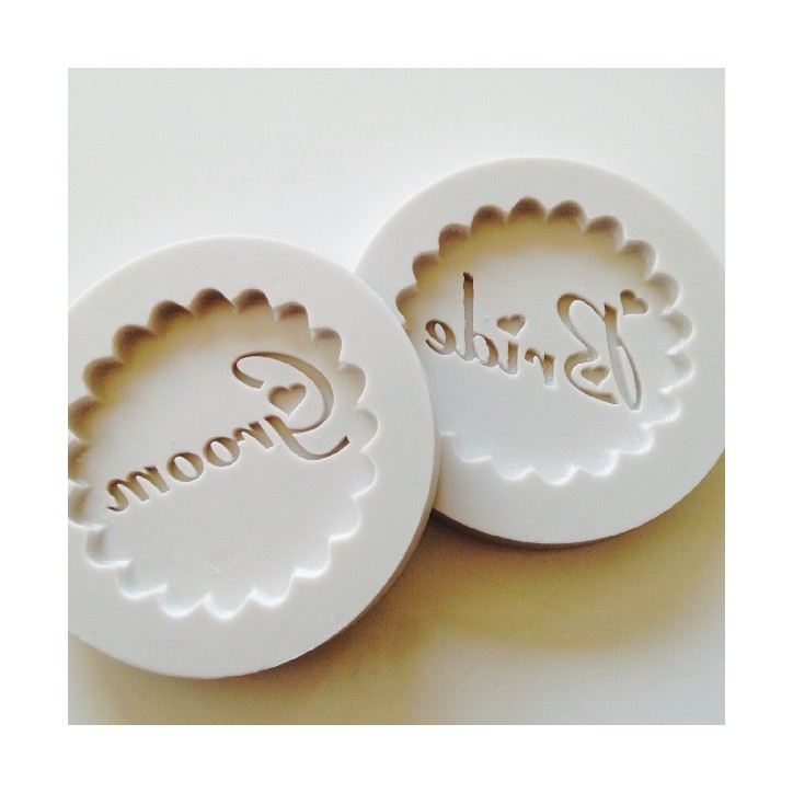 Alphabet Moulds Groom Cupcake Topper Silicone Mold