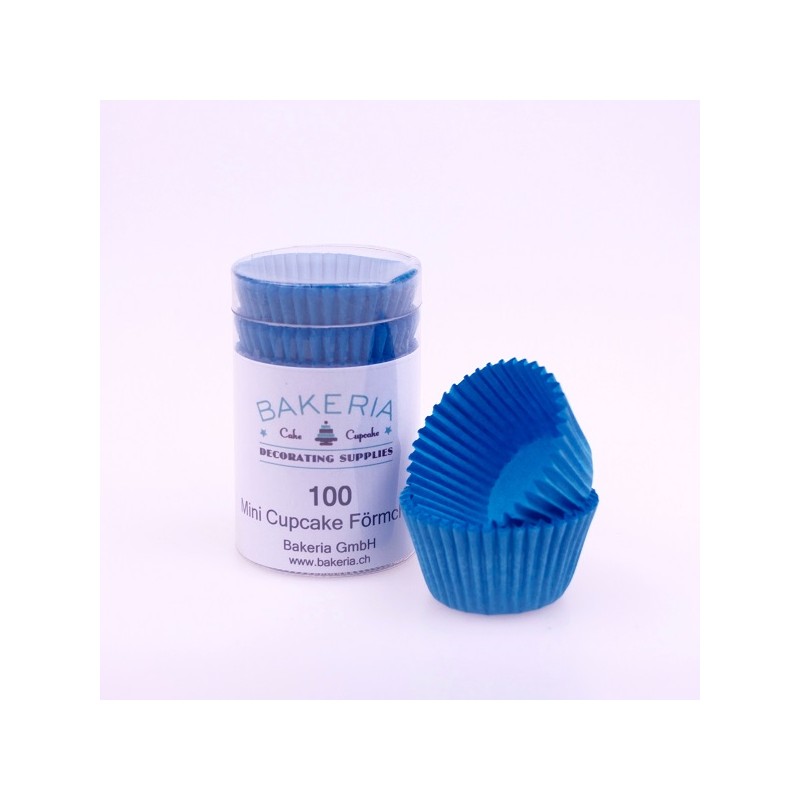 Bakeria Mini Cupcake Liners Blue, 100 pcs