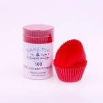 Bakeria Mini Cupcake Förmchen Uni Rot, 100 Stück
