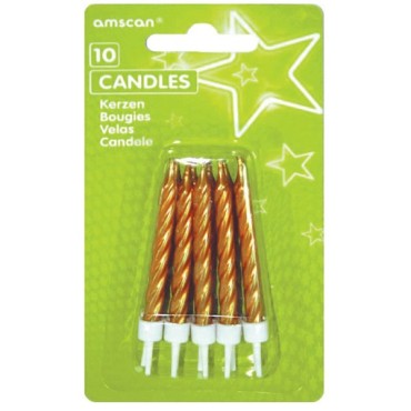 Amscan Gold Candles, 10 pcs