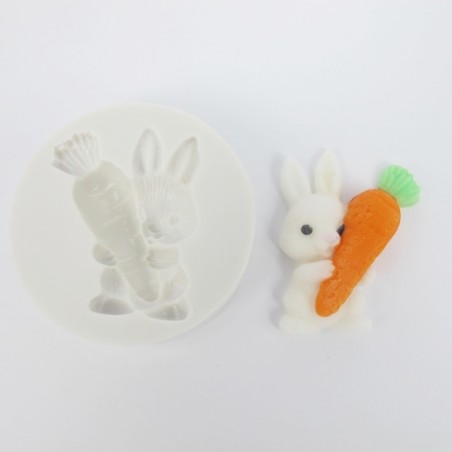 Alphabet Moulds Häschen mit Karotte Silikonform – Für niedliche Oster-Dekorationen