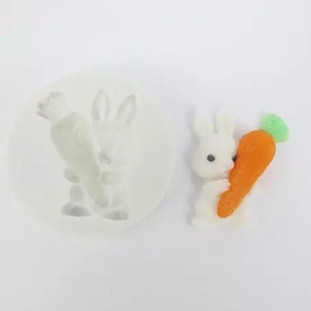 Alphabet Moulds Bunny with Carrot Silicone Mold – For Cute Easter Decorations