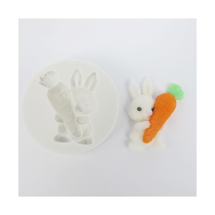 Alphabet Moulds Bunny with Carrot Silicone Mold – For Cute Easter Decorations