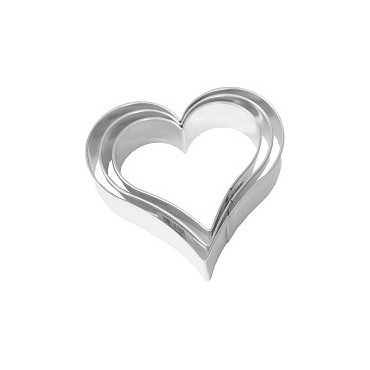 3pcs Heart Cookie Cutter Set Tinplate Birkmann 130180