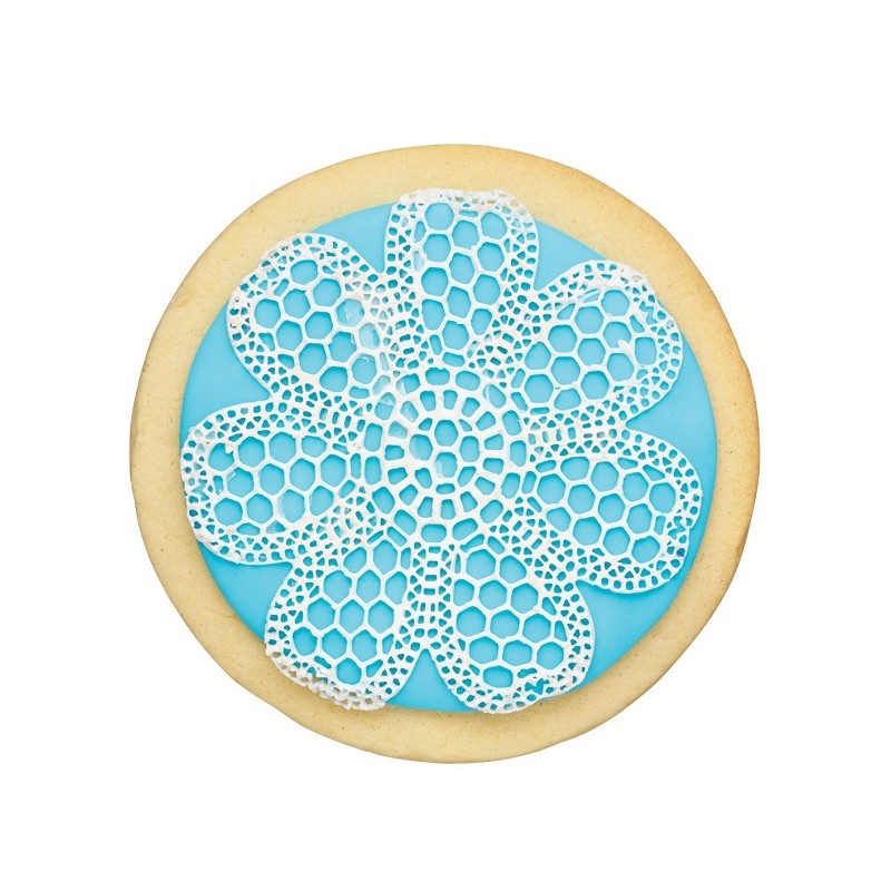 Mini Flower-Power Sugar Lace Mat Round Silicone, 8.5cm