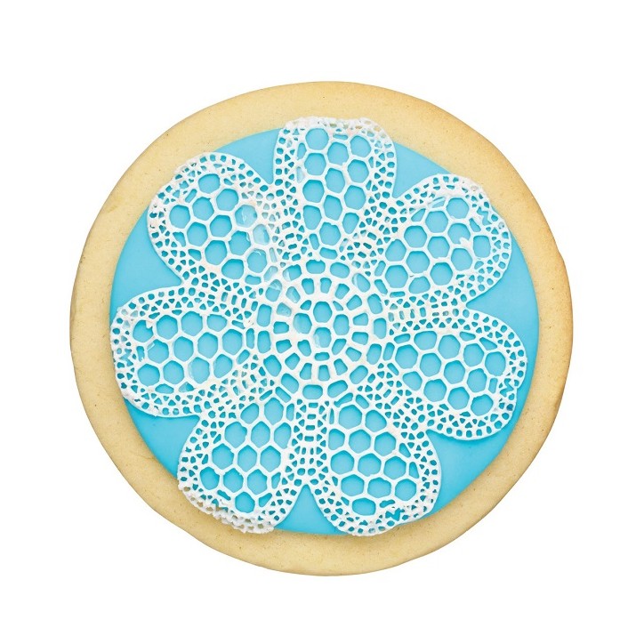 Sweetly Does it Mini Flower-Power Sugar Lace Mat Round Silicone, 8.5cm