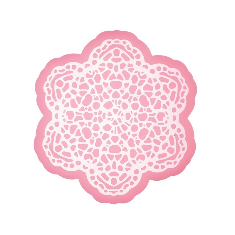 Sweetly Does It Mini Fiori Sugar Lace Mat Round Silicone, 8.5cm