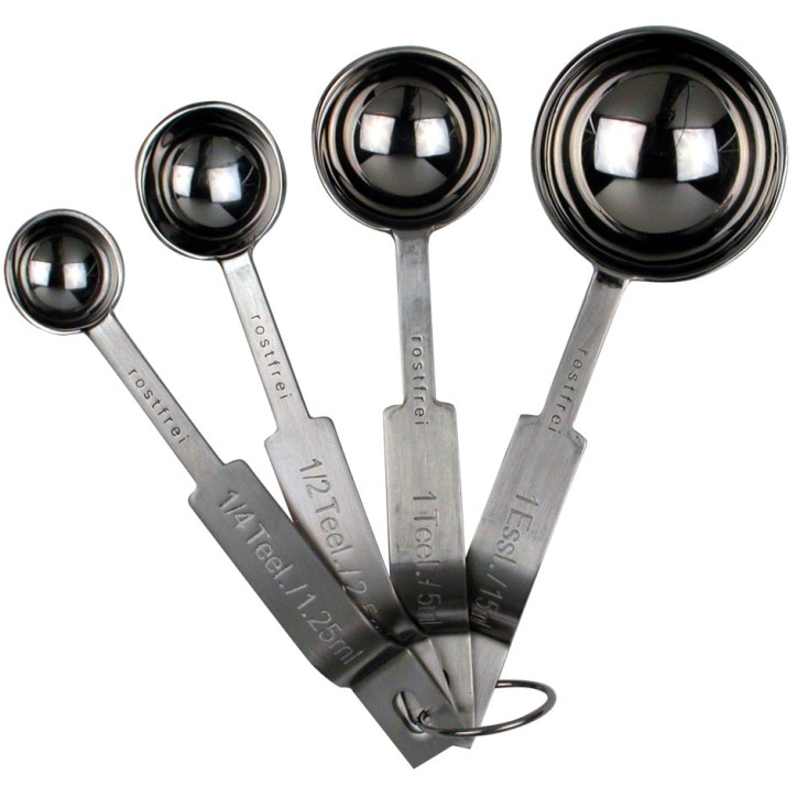 Städter Edelstahl Messlöffel Set (4 Stück) – Präzision für Backen & Kochen | Bakeria Städter Edelstahl Messlöffel Set (4 Stück) – Präzision für Backen & Kochen | Bakeria