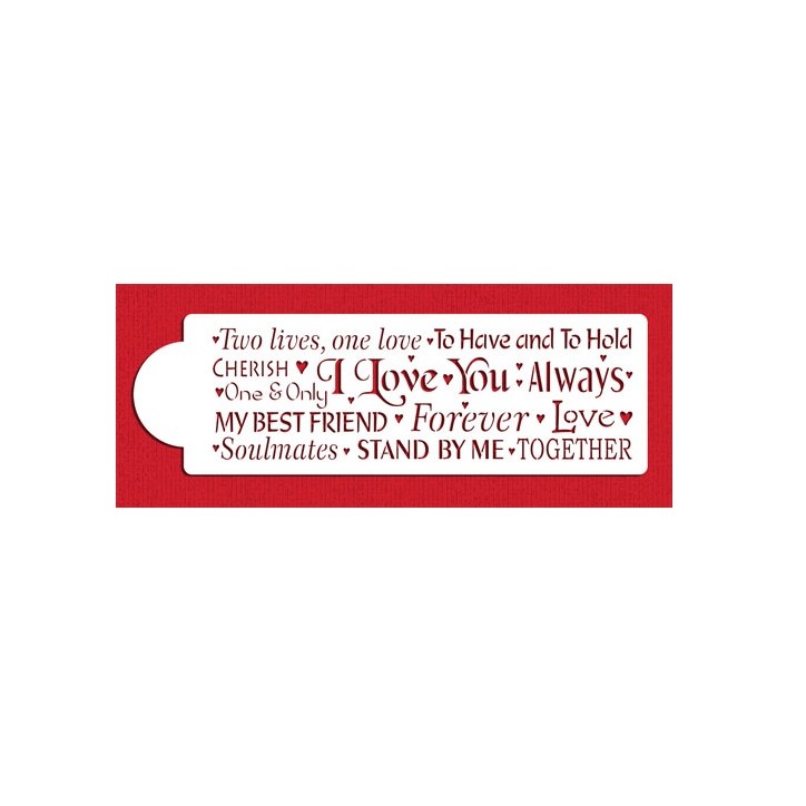 Designer Stencils Words of Love Cake Stencil – Perfect for Weddings & Valentine's Day | Bakeria