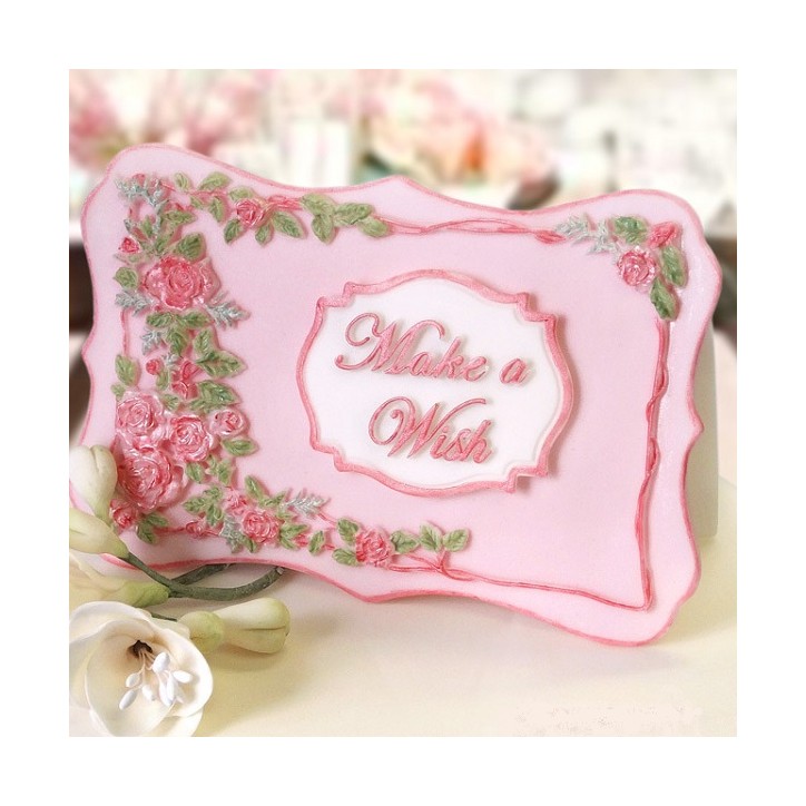 Katy Sue Designs Rose Border Plaque Silikonform Katy Sue Designs Rose Border Plaque Silikonform