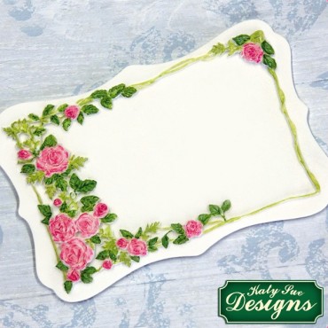 Katy Sue Designs Rose Border Plaque Silicone Mould