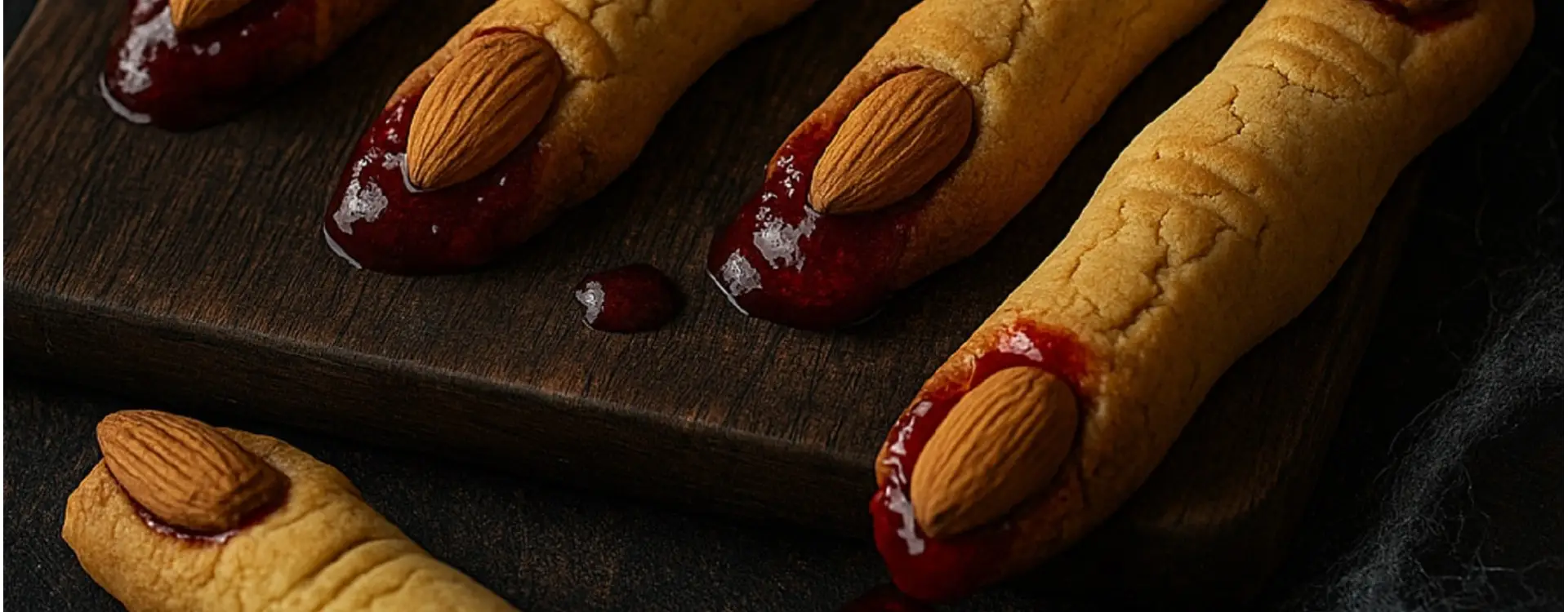 Gruselige Fingerkekse mit Mandel-Nägeln Gruselige Fingerkekse mit Mandel-Nägeln